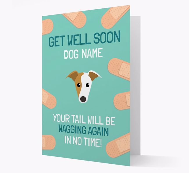 Personalized 'Get well soon {dogsName}' Card with {breedFullName} Icon